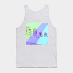 Blue purple green watercolor abstract art Tank Top